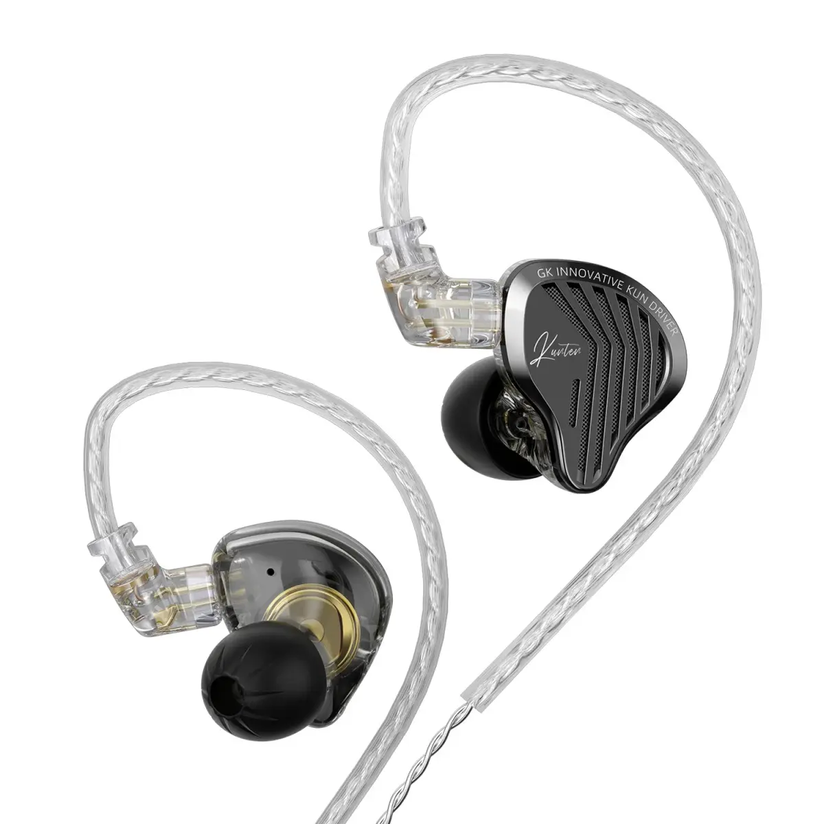 Fone de Ouvido Intra-auricular de Metal GK KUNTEN HiFi com Cabo Removível de 2 Pinos 3.5mm e Microfone Tipo-C para Música e Jogos KZ - 1