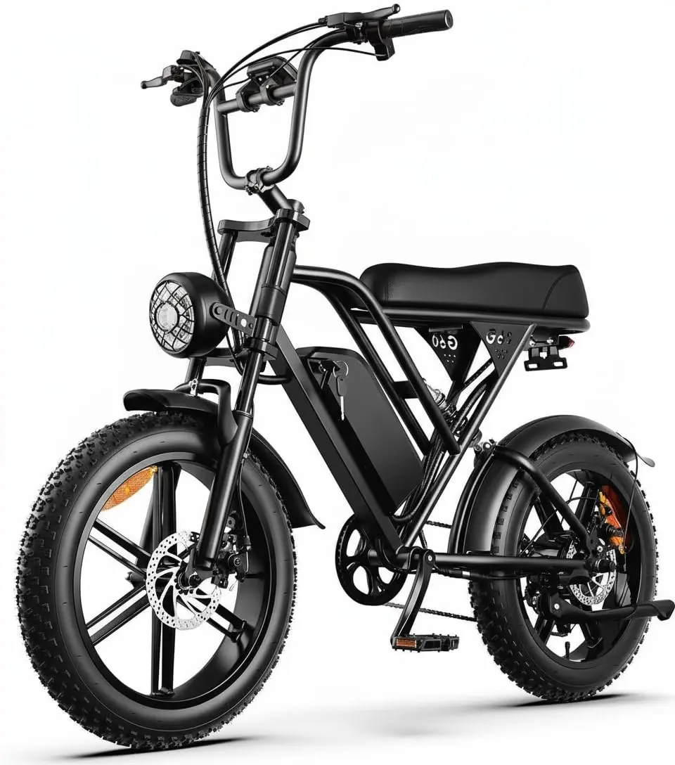 Bicicleta Elétrica HDJ G60 Aro 20 - Motor 1000W, Bateria 48V 15Ah 32Mph, Até 50km Autonomia, Suspensão Dupla, Freio Hidráulico, 7 Velocidades - Mobilidade Urbana para Adultos