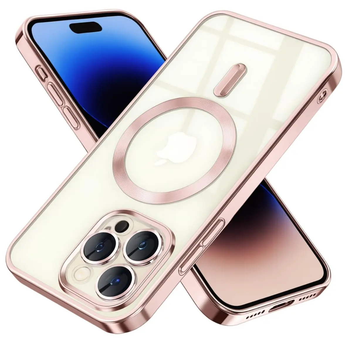 Capinha Case Capa Transparente Magnética Anti Impacto Slim Luxo Premium Proteção de Câmera Para iPhone (Rose, iPhone 12) - 1