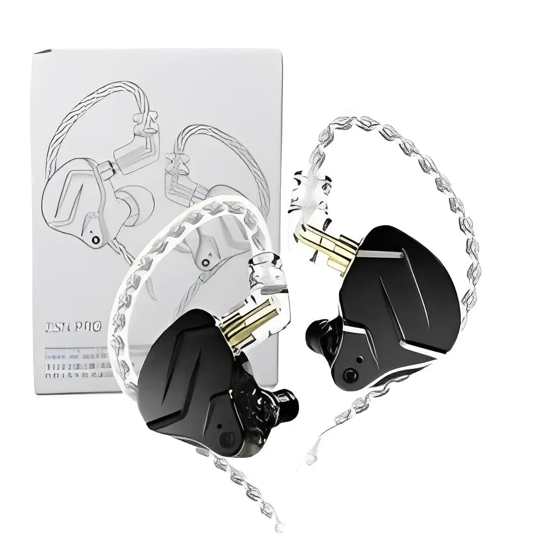 Fone de Ouvido Profissional KZ ZSN Pro X Intra-auricular, Driver Híbrido, Cabo Destacável, Original - Excelência em Som para Músicos e Cantores - Modelo 2024 - AlverSun (PRETO)
