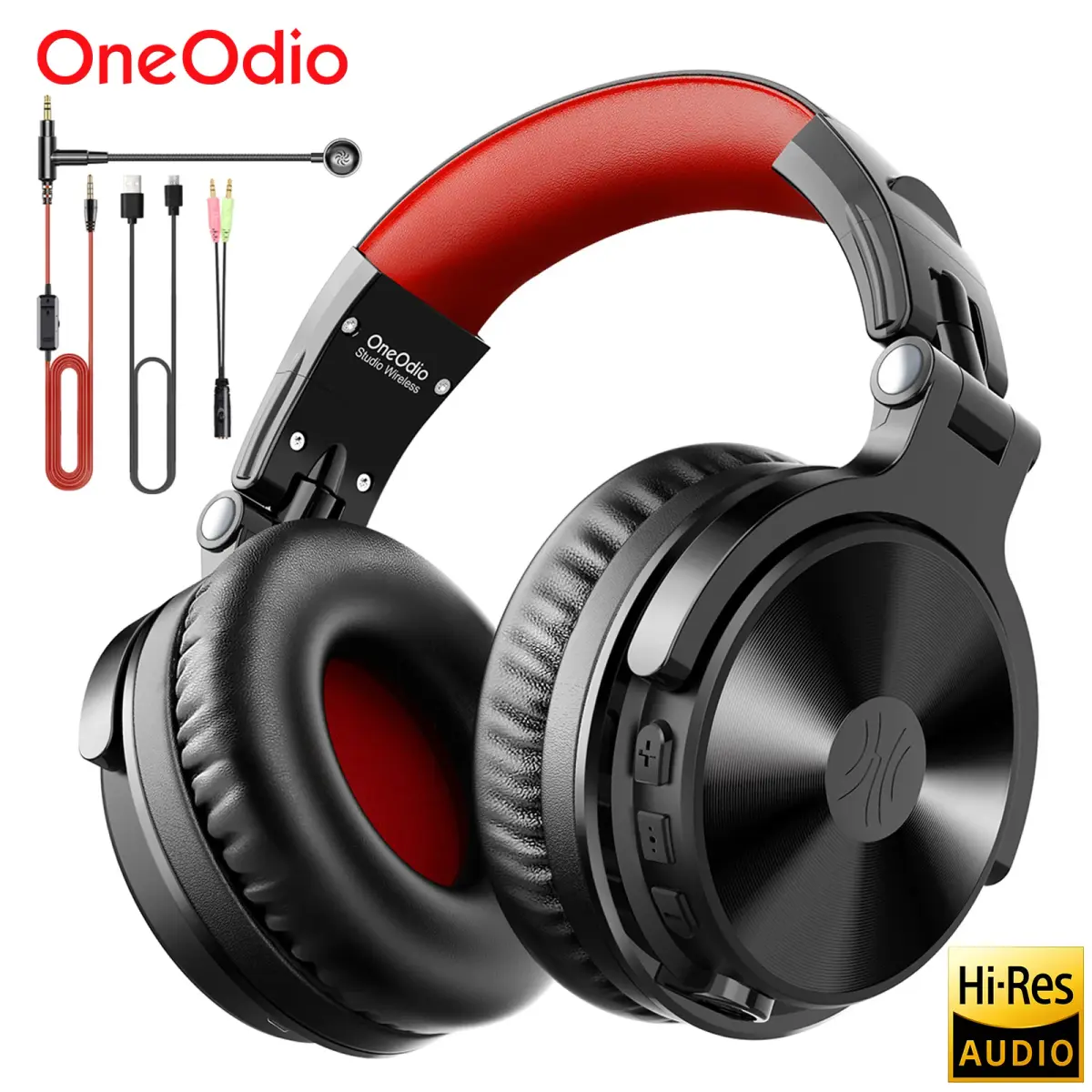 Oneodio-fone de ouvido sem fio bluetooth 5.2 110 horas de jogo, estero Headset Gamer com fio com Boom Microfone, Para Telefone, Computador, PC - 1