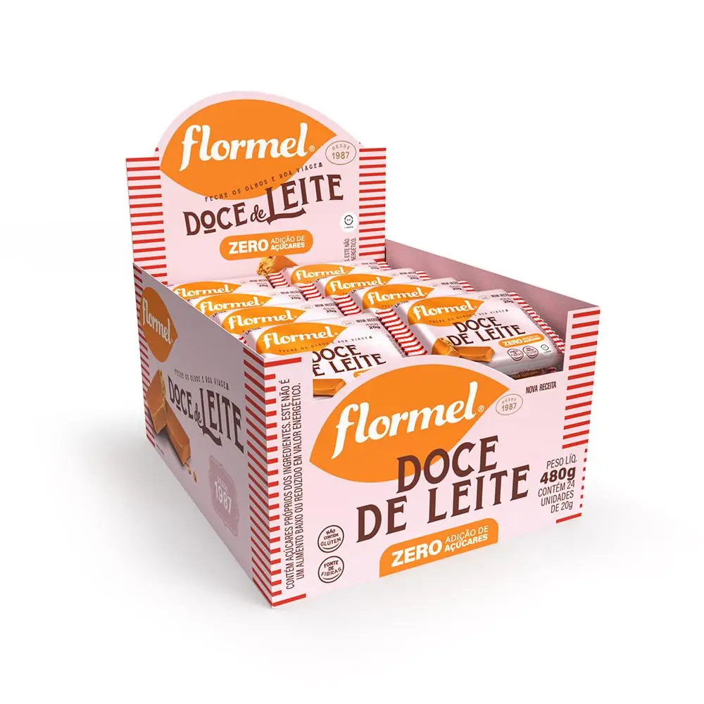 Doce de Leite Zero Açúcar FLORMEL- Caixa com 24 Unidades - 1