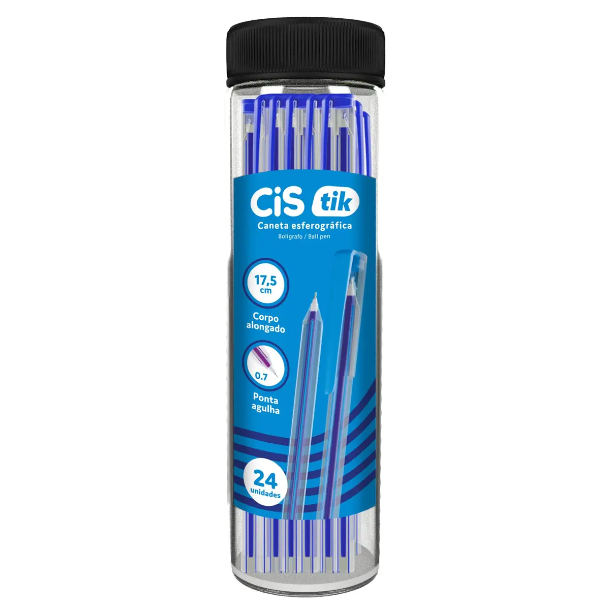 CIS TIK Squeeze Caneta Esferografica - 0.7 mm - com 24 unidades - cor Azul