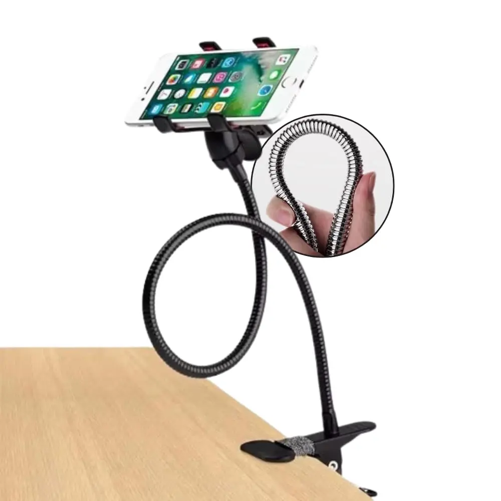 Suporte Flexível para Celular Articulado 360° com Cabo de 50cm - Suporte Ajustável para Smartphones - Ideal para Mesa, Cama, Carro e Escritório - Fácil de Instalar e Ajustar - UpShop - 1