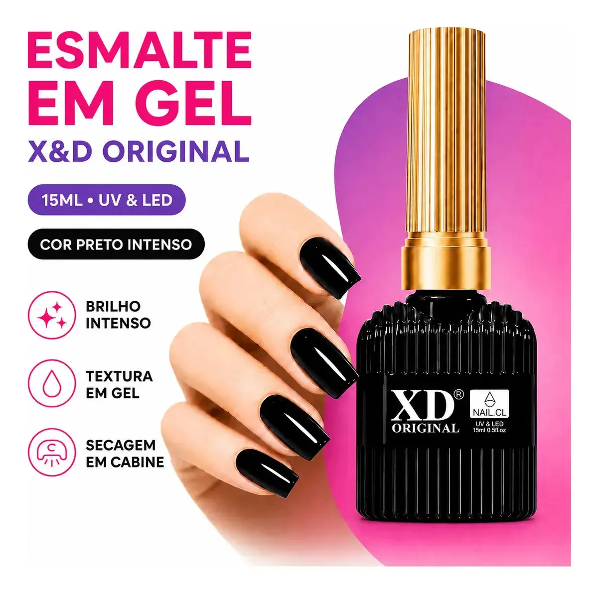 Esmalte Em Gel X&d Premium 15ml Alta Pigmentação XD01