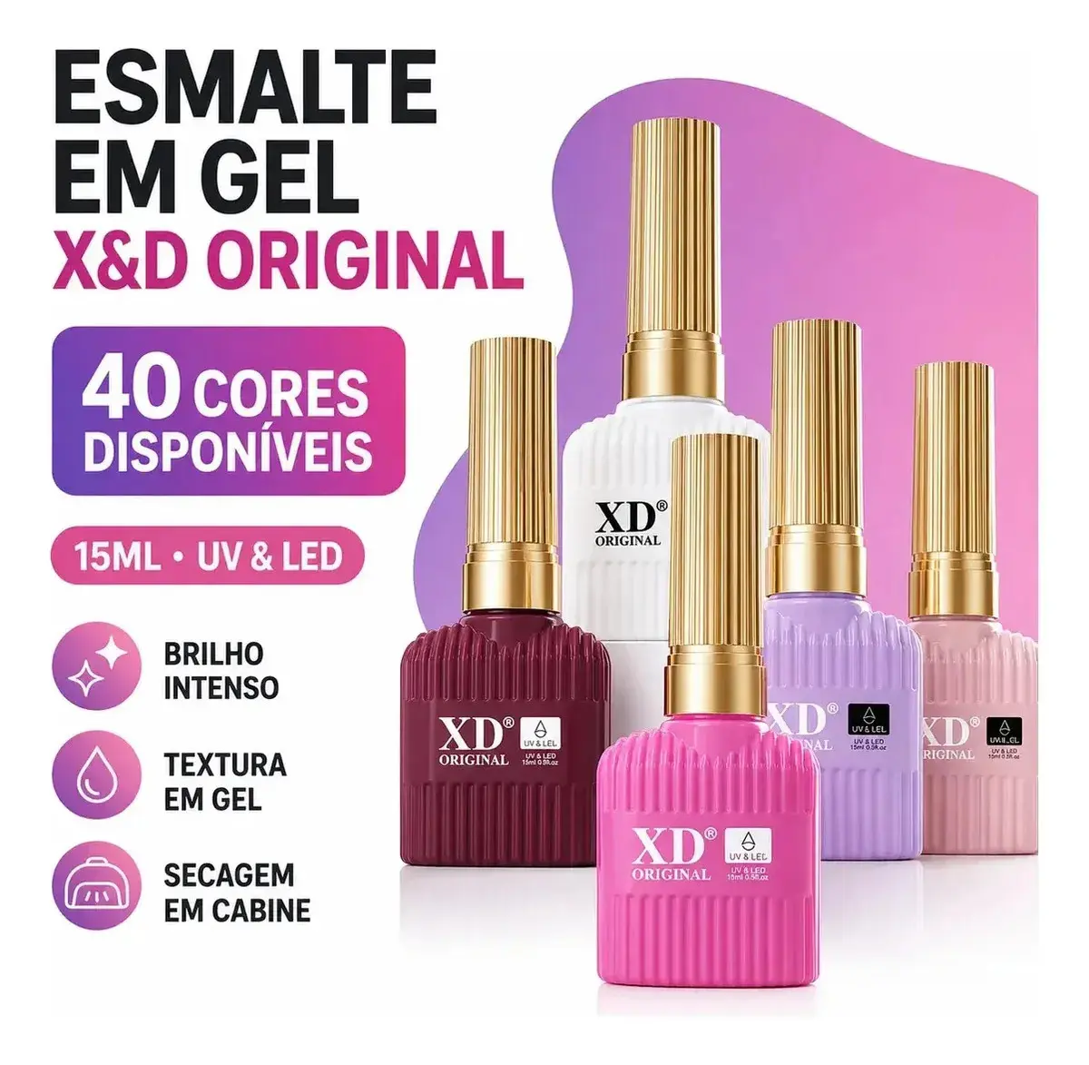 Esmalte Em Gel X&d Premium 15ml Alta Pigmentação XD01 thumbnail 5
