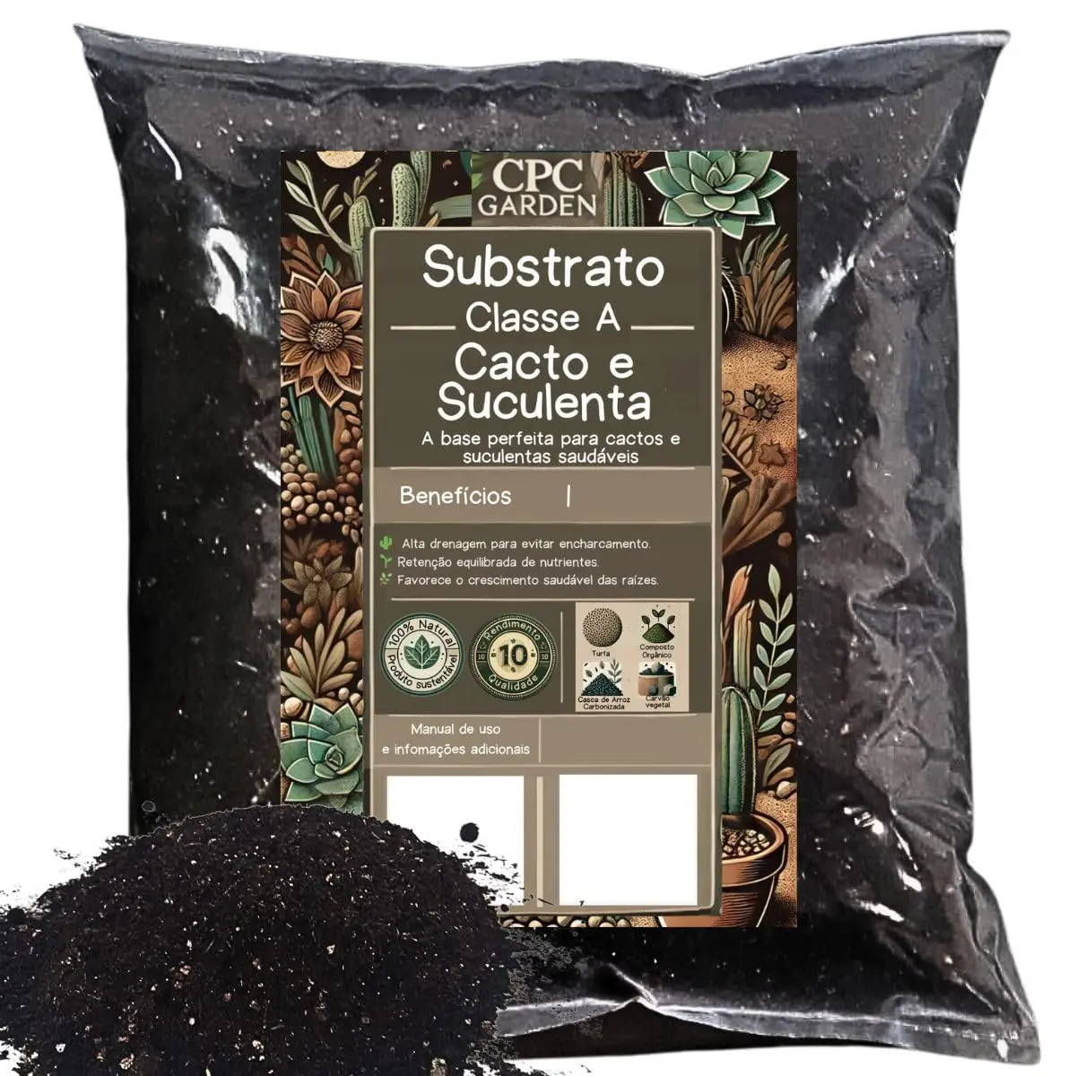 Substratos Classe A CPC Garden Cacto e Suculenta (3 Litros) - 1