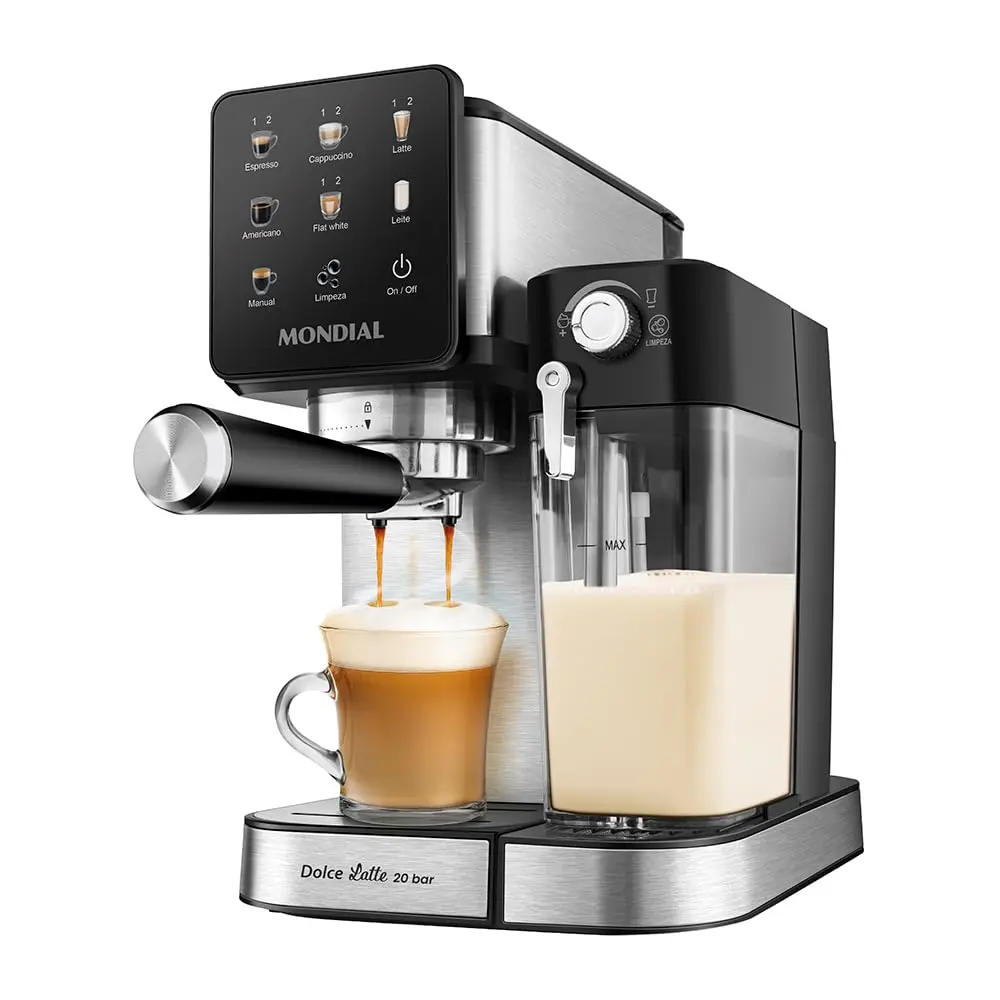 MONDIAL, Cafeteira Espresso Automática Dolce Latte 20 bar, Preto/Inox 1250W, 110V - CCL-01