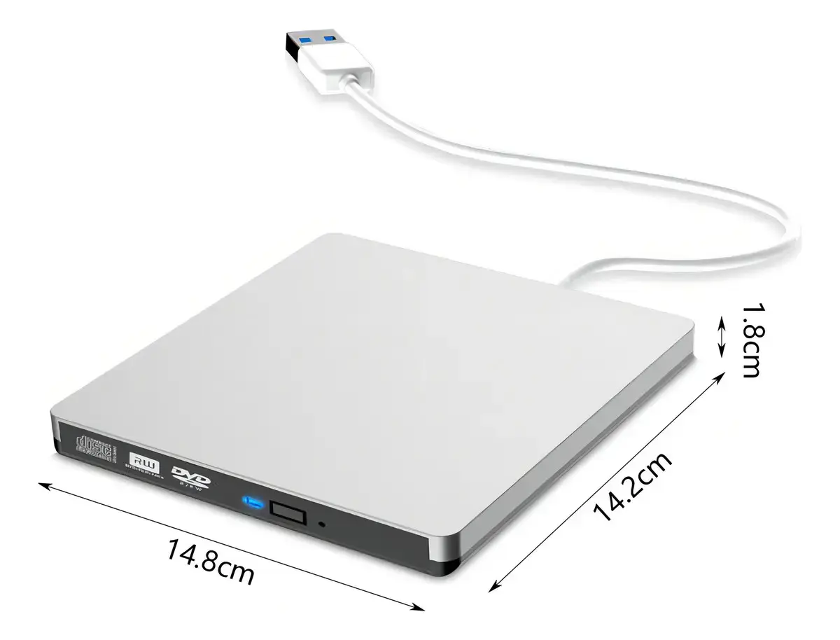 Gravador e Leitor de DVD Externo USB 3.0 Slim para Windows e MacBook thumbnail 2