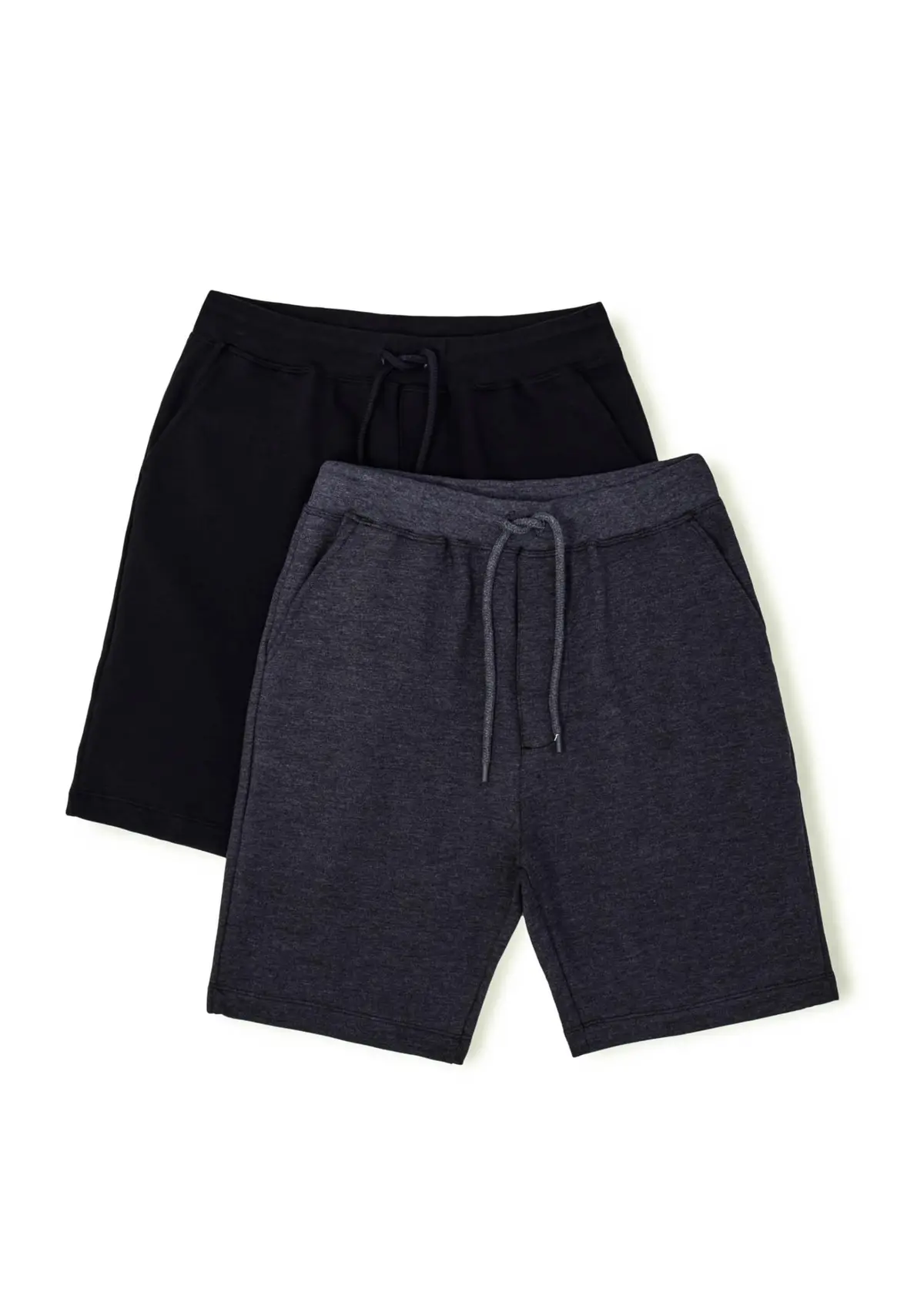 Hering Kit Com 2 Bermudas Básicas Masculinas Em Moletom - Cinza Escuro E Preto XG