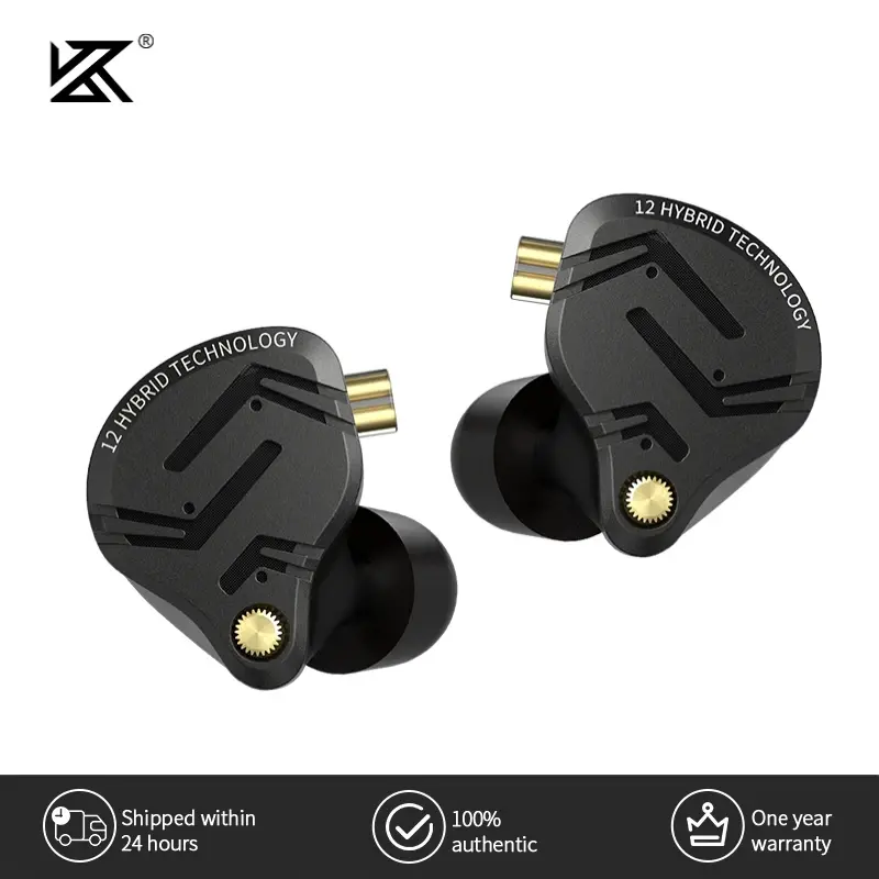 Kz zs12 pro x fones de ouvido metal 1dd + 5ba híbrido alta fidelidade baixo no monitor fones música esporte com cancelamento ruído nova chegam