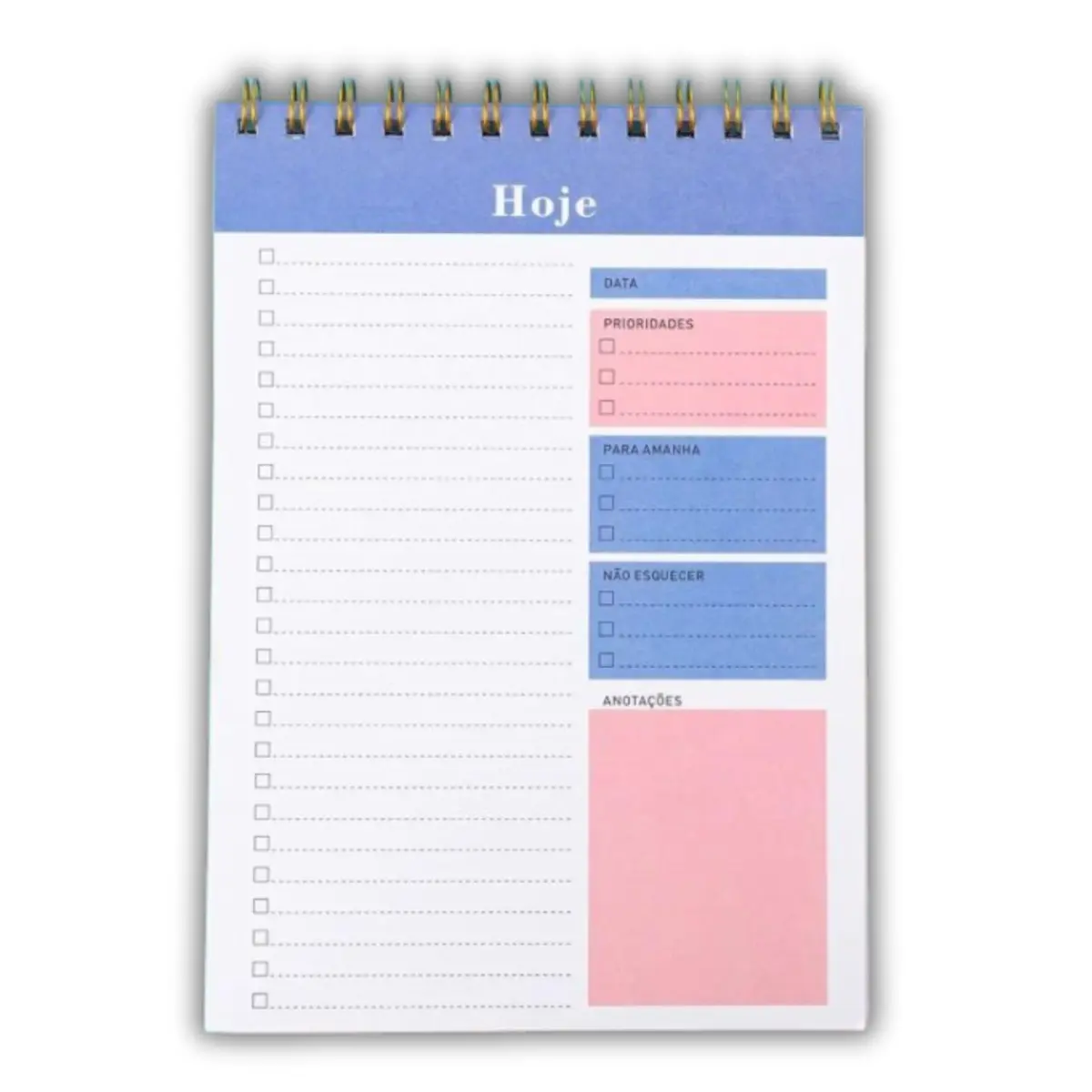 Planner Diário Vertical Checklist com 50 Folhas – Organização de Rotina, Prioridades, Tarefas e Planejamento Pessoal - 1