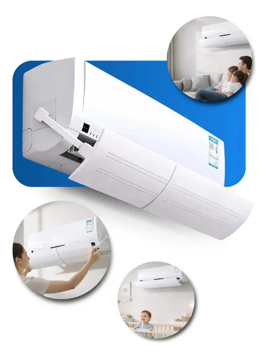 Defletor Ar Condicionado Split Universal Ângulo E Tamanho Ajustável 60cm a 103cm de 7.000 a 30.000 BTU Direcionado De AR Quebra Vento Alinea - 1