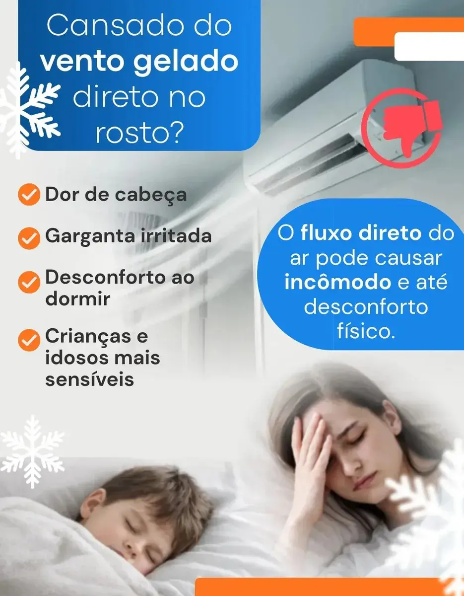 Defletor Ar Condicionado Split Universal Ângulo E Tamanho Ajustável 60cm a 103cm de 7.000 a 30.000 BTU Direcionado De AR Quebra Vento Alinea thumbnail 6