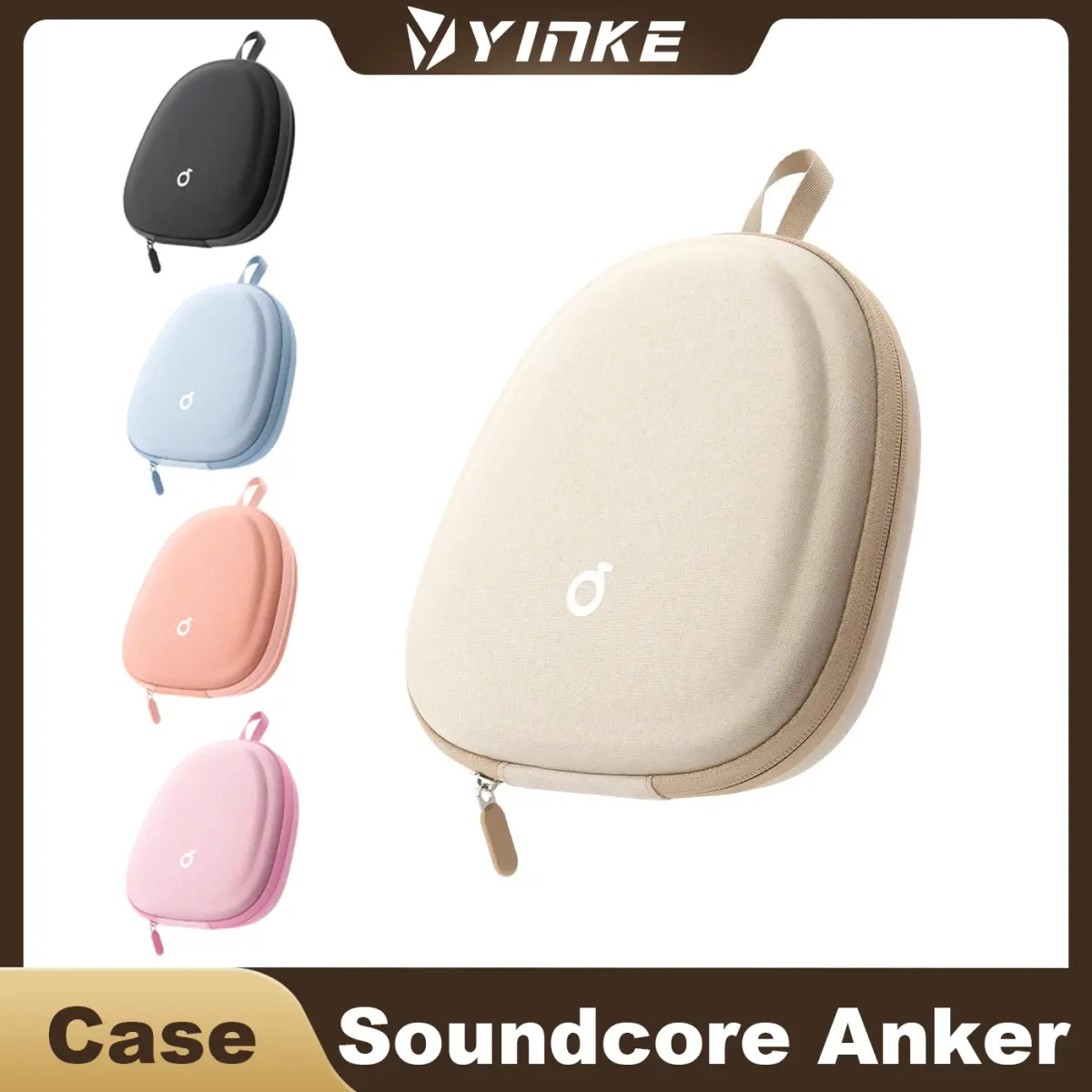 Estojo rígido para fones de ouvido Yinke, superfino, para fones de ouvido Soundcore, Anker, Sony, JBL, com design supra-auricular, organizador portátil universal para viagens.