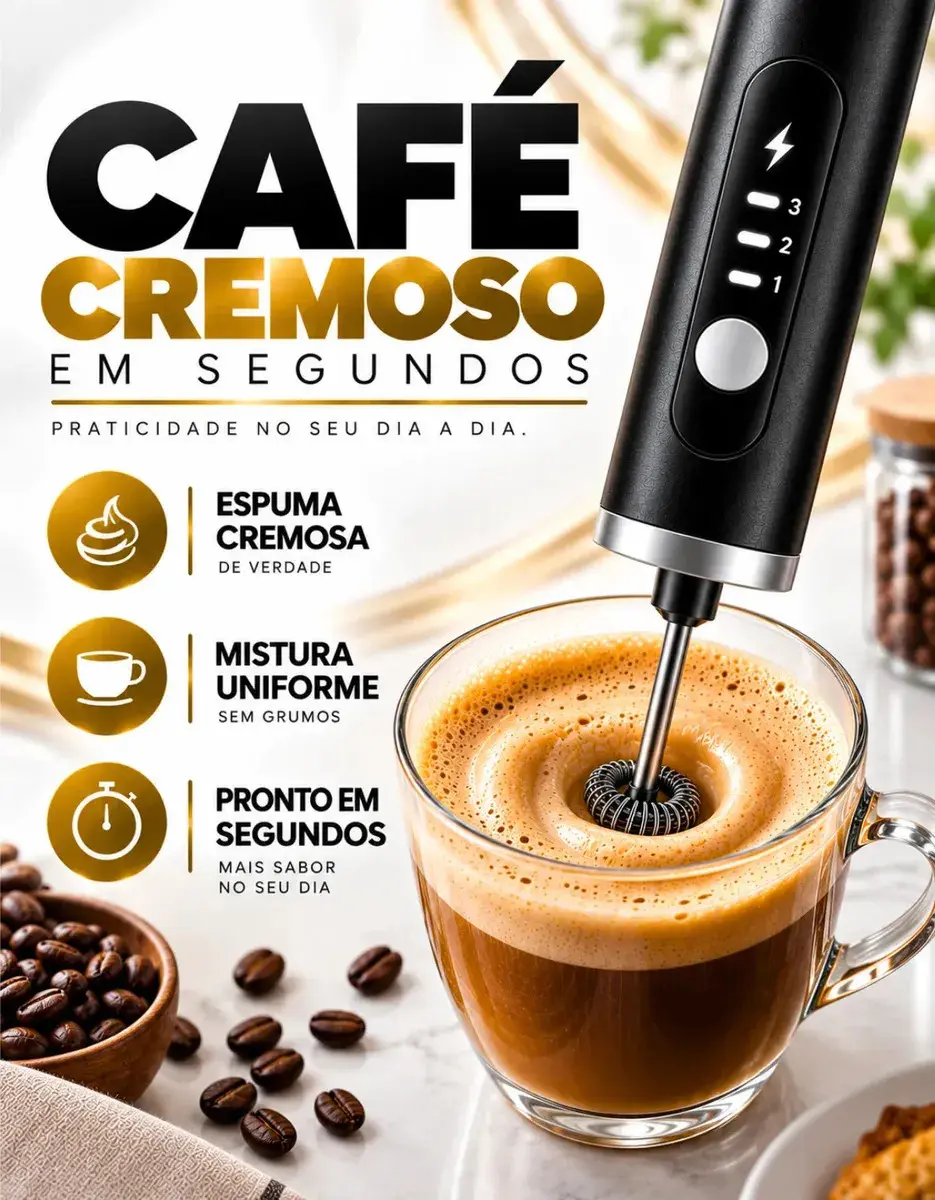 Mini Mixer Misturador De Bebidas Elétrico 2 Em 1 Portátil Recarregável Mexedor De Ovos Leite Whey Café Espuma Shake Drinks Capuccino Suco Blackbom thumbnail 6