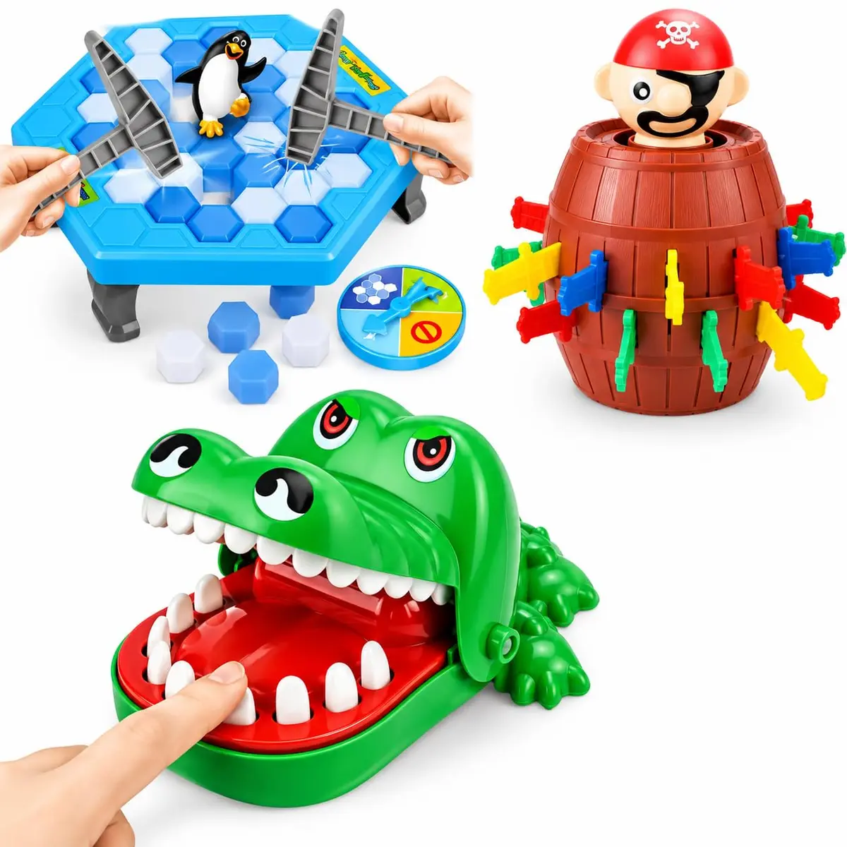 Kit Jogos Interativos Infantil Pinguim Pirata e Crocodilo Divertidos
