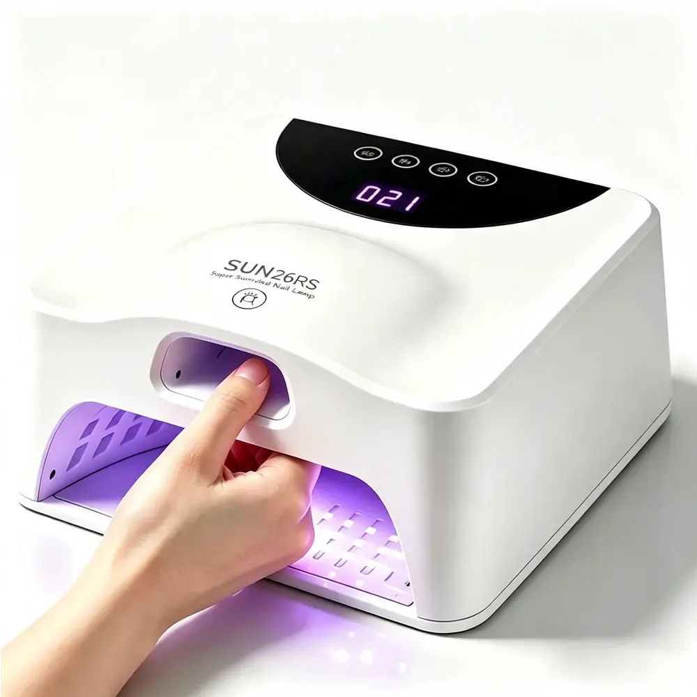 Lâmpada UV LED 2 em 1 para Unhas (Polegar e Mãos Inteiras) com Secagem Rápida, Base Magnética com Espelho e Sensor Automático Inteligente para Unhas de Gel - 1
