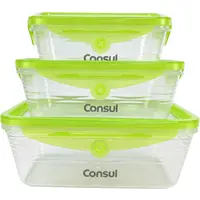 Kit De 3 Potes Com Tampa Flexível Consul - 600000014 600000014