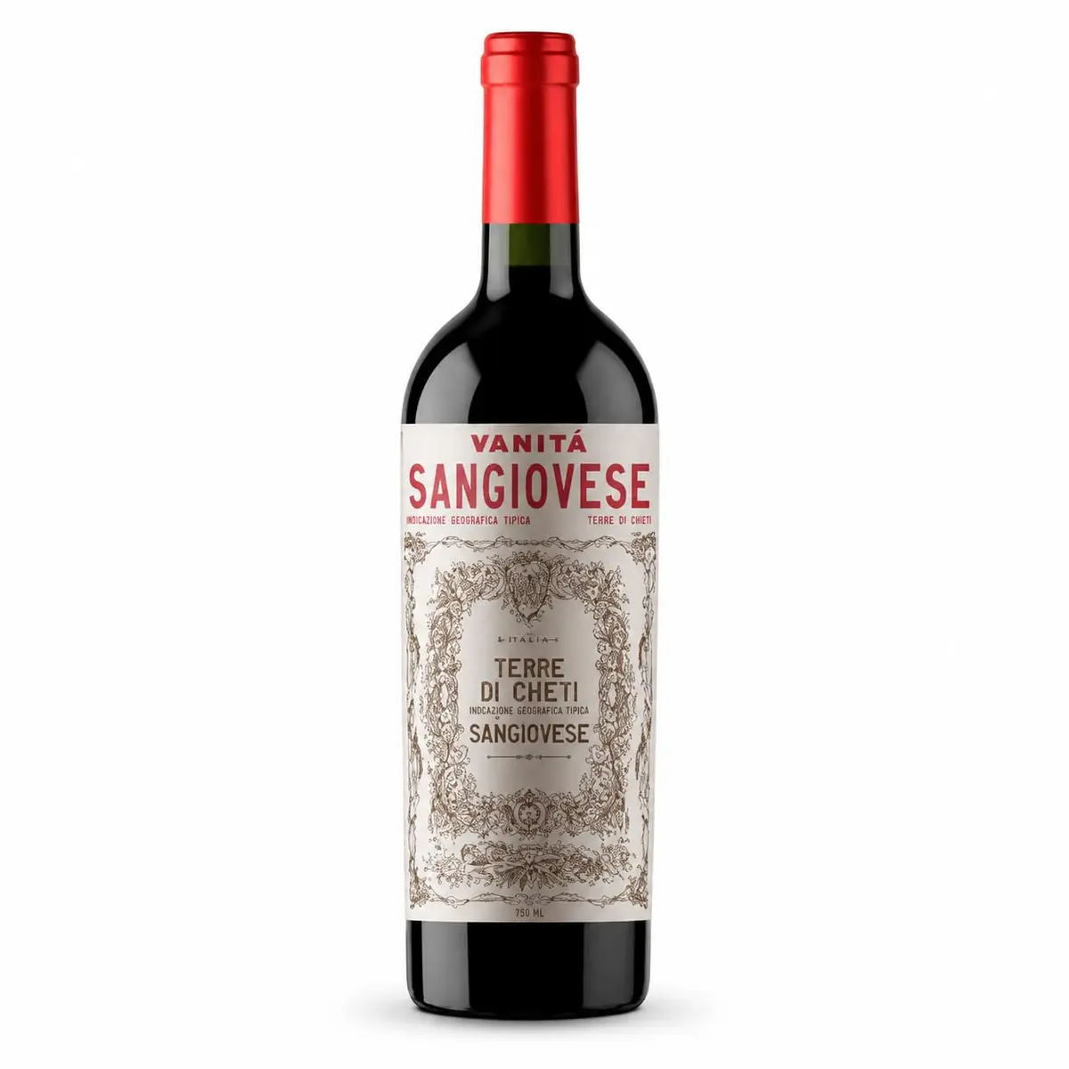 Vinho Tinto Italiano Fantini Vanitá Sangiovese Puglia 750ml | Uva Sangiovese, Região Puglia, Produzido na Itália, IGP