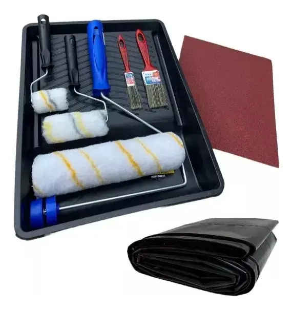 Kit Pintura de Parede Multimarcas 13 Peças Rolo Lã e Pincel