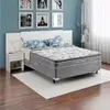 Cama Box Conjugada Casal Herval Nature Bambu com Pillow Inn e Molas Bonnel 56x138x188cm - Preta e Cinza - 1