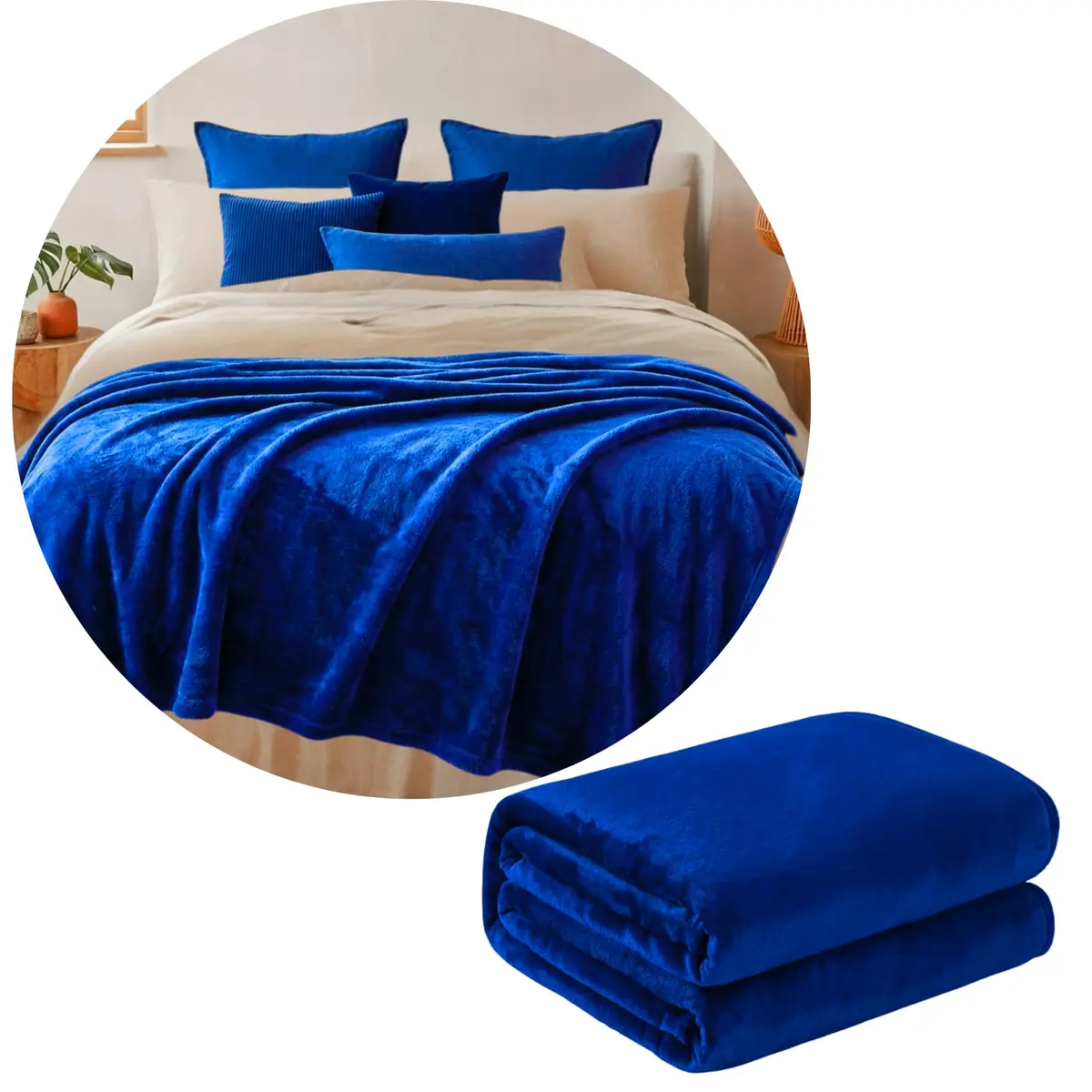 Cobertor Casal, Manta de Microfibra, Tamanho 1,80 x 2,0m, Toque Aveludado, Perfeita para Qualquer Estação do Ano (Azul)
