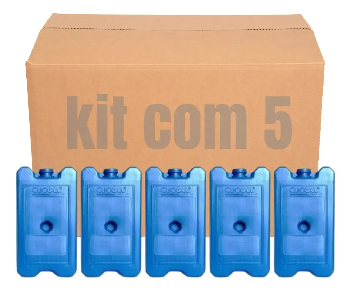 Kit 5 Unidades Cubo de Gelo Plástico Reutilizável Azul Uai Chegou!