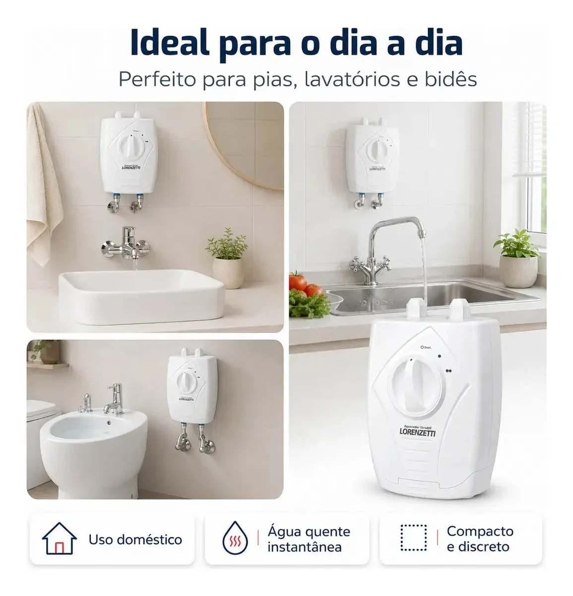 Aquecedor de Água Lorenzetti Elétrico Versátil Branco thumbnail 4