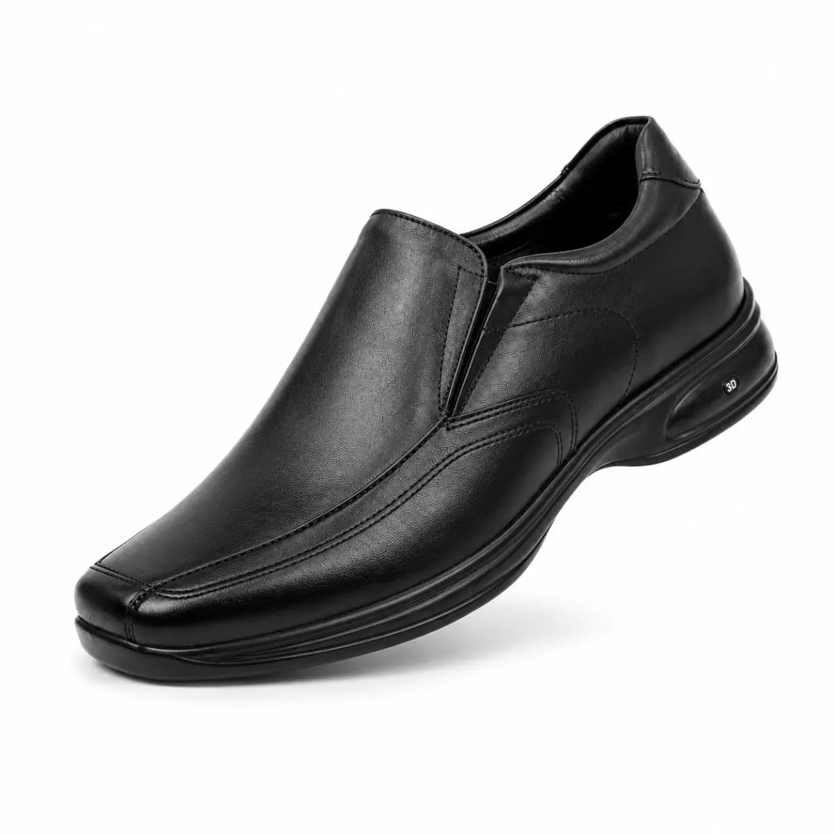 Sapato de Couro Casual Jota Pe - 3D Vision - Preto - 1
