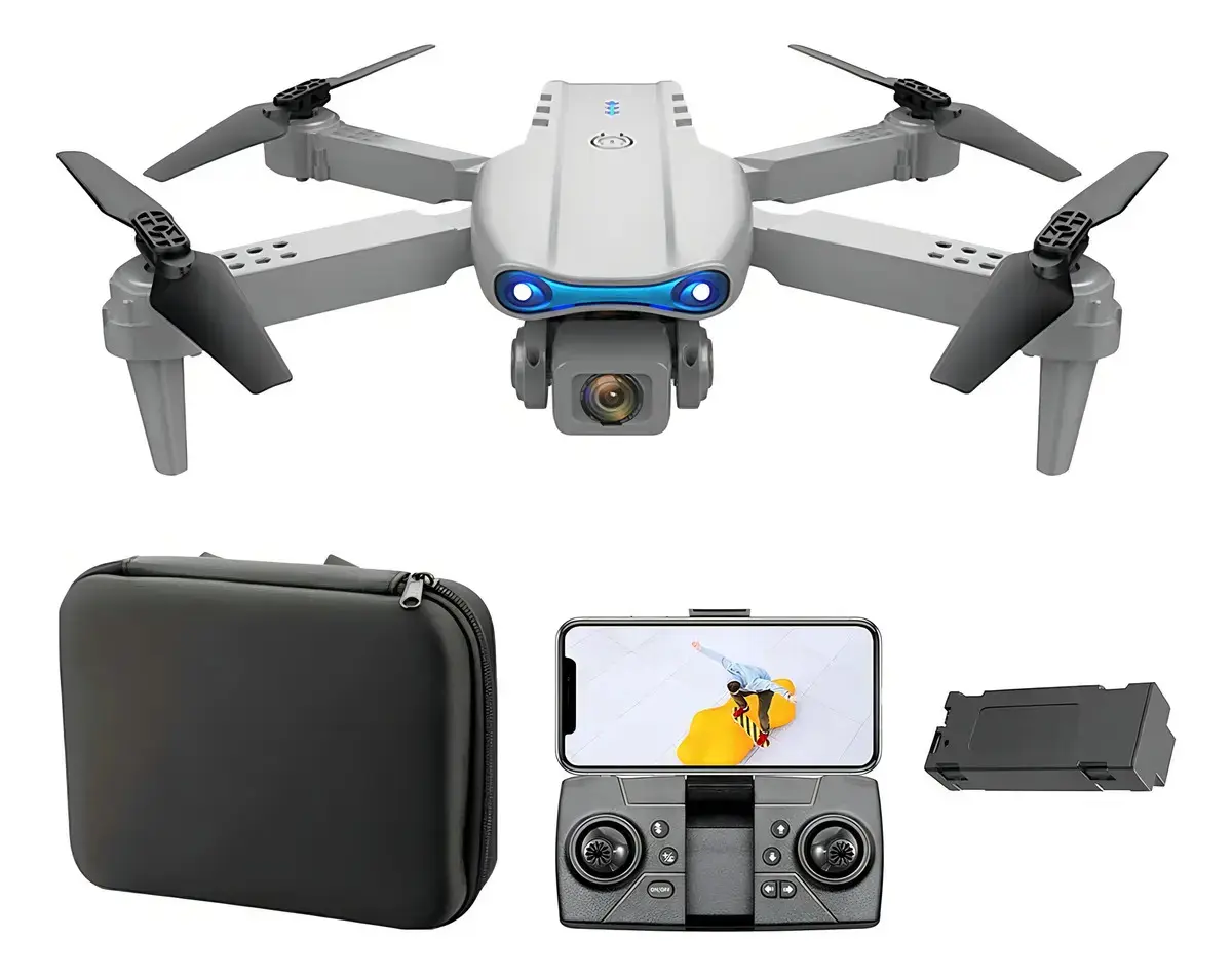 Drone E99 4k Wifi 2 Dupla Hdcâmeras Profissional Cor Cinza - 1
