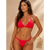 Biquíni Vermelho Aviador Feminino em Poliamida Ajustável Modelagem Confortável Tecido Premium e Caimento Perfeito - 1