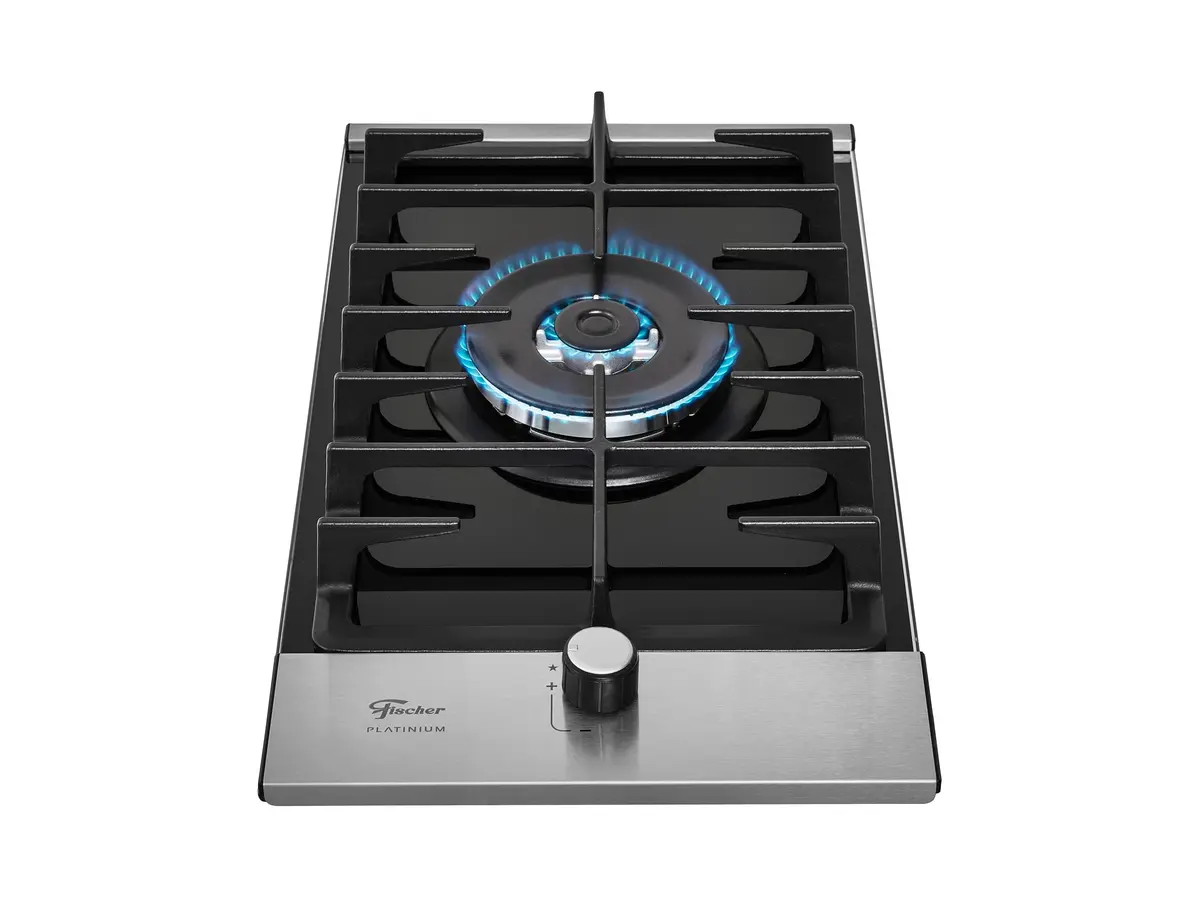 Fischer Cooktop à Gás 1 Bocas Tripla Chama Platinium Mesa Vidro Preto 33790-92104