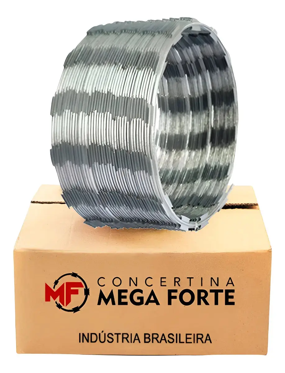 Concertina 30cm Mega Forte Galvanizada 5m Aço Galvalume