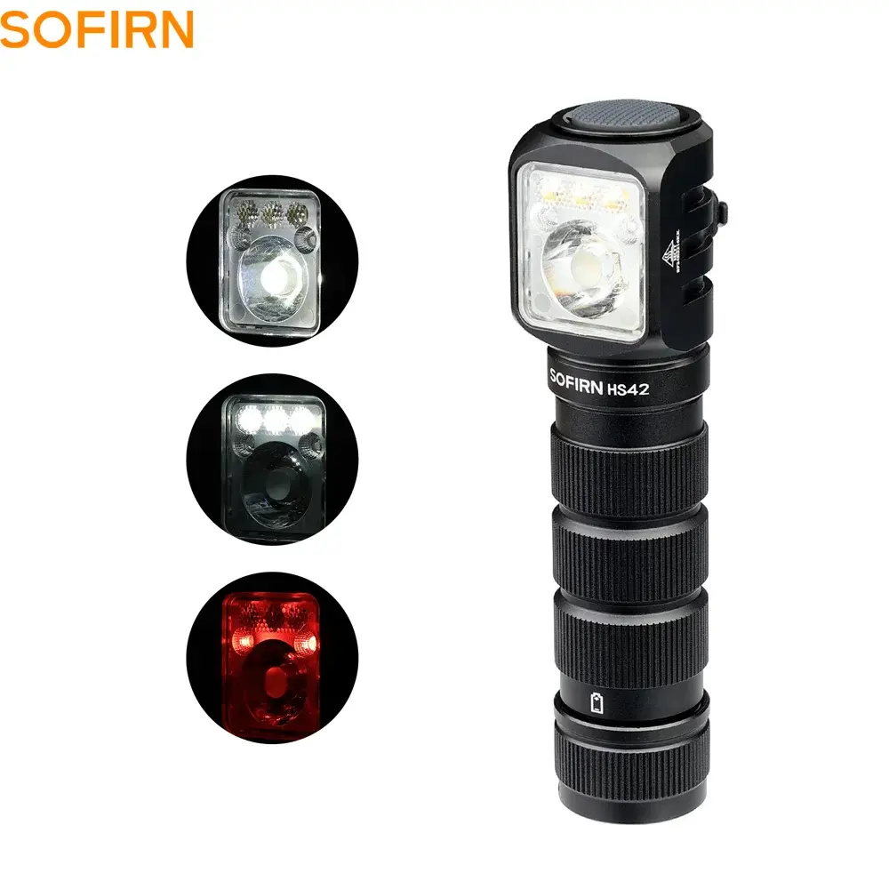 SOFIRN-USB C Farol Recarregável, Power Bank, Lanterna, Tocha LED, Magnético para Camping, HS42, 2100lm, 18650, EDC, SST40