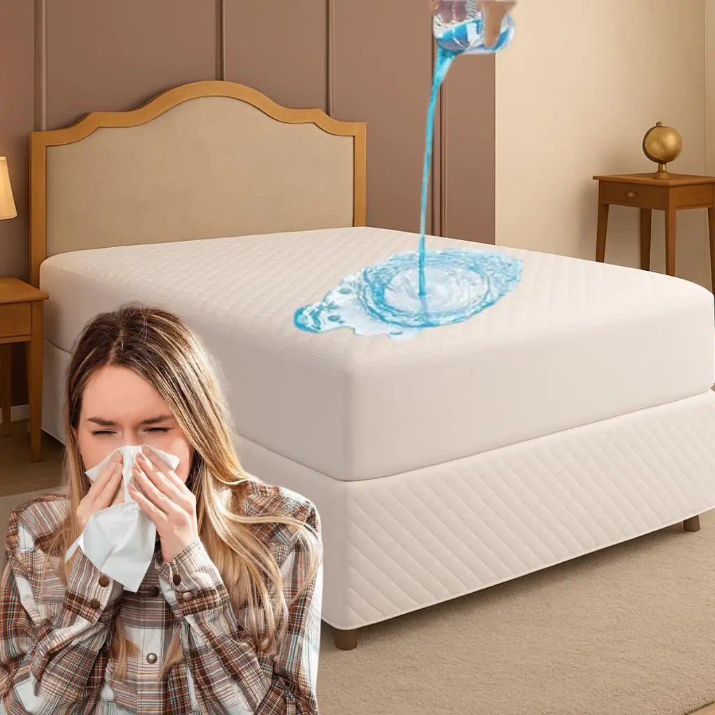 Capa Protetor de Colchão QUEEN Impermeável Premium Matelado Branco Luxo | Macio, Não faz Barulho , Antialérgico