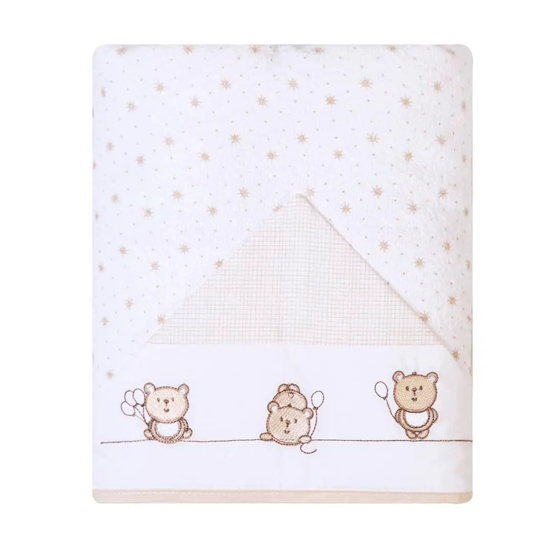 Papi Textil Toalha De Banho Felpuda Bordados Papi Forrada Com Capuz 90Cm X 70Cm Contem 01 Un