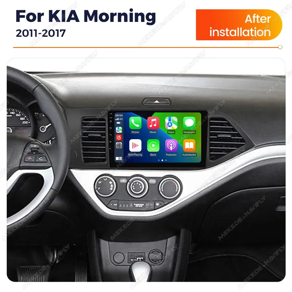 Rádio estéreo sem fio do carro carplay para kia picanto manhã 2011-2016 reprodutor multimídia tudo-em-um navegação gps autoradio wifi - 1