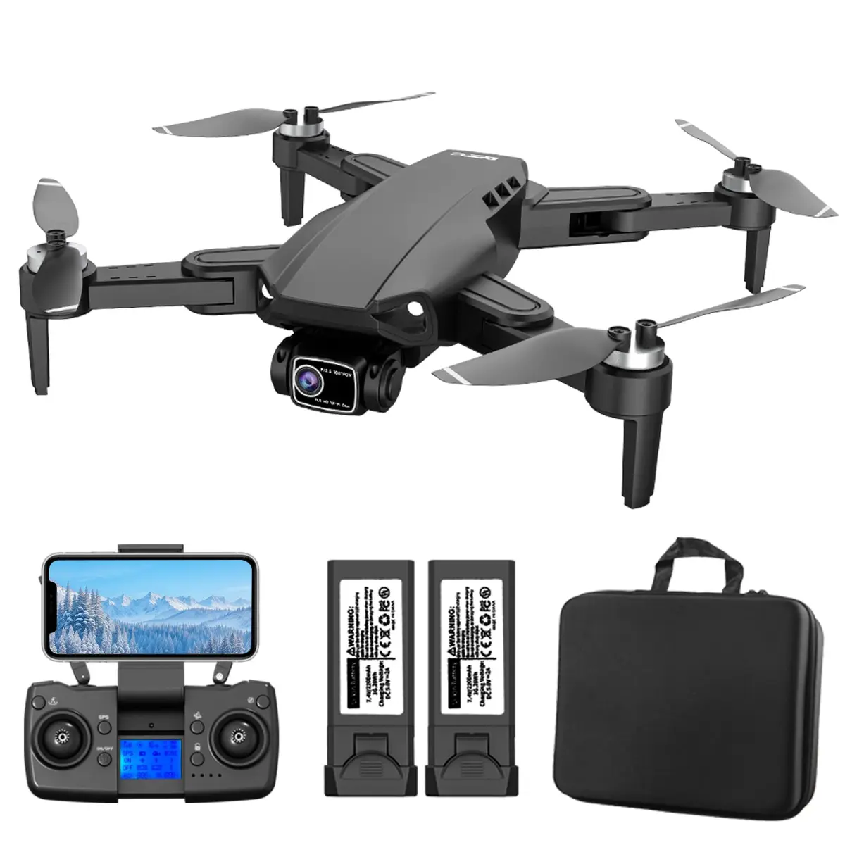 Drone GPS com Duas Câmeras, Dron Profissional com EIS e Motores Brushless | 2 Baterias, Fácil de Usar, Para Adolescentes, Para Adultos
