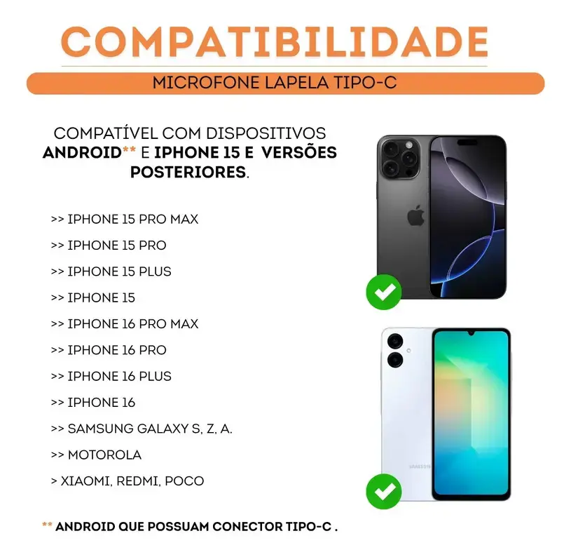 Microfone Lapela Sem Fio Kaidi Tipo-C thumbnail 5