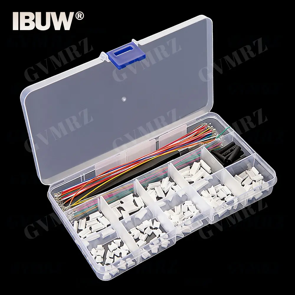 Kit de conector de cabo sh1.0mm jst 1mm, cabeçote macho jst 3p-12p com 28awg frisado com terminal para fio de drone de corrida gps