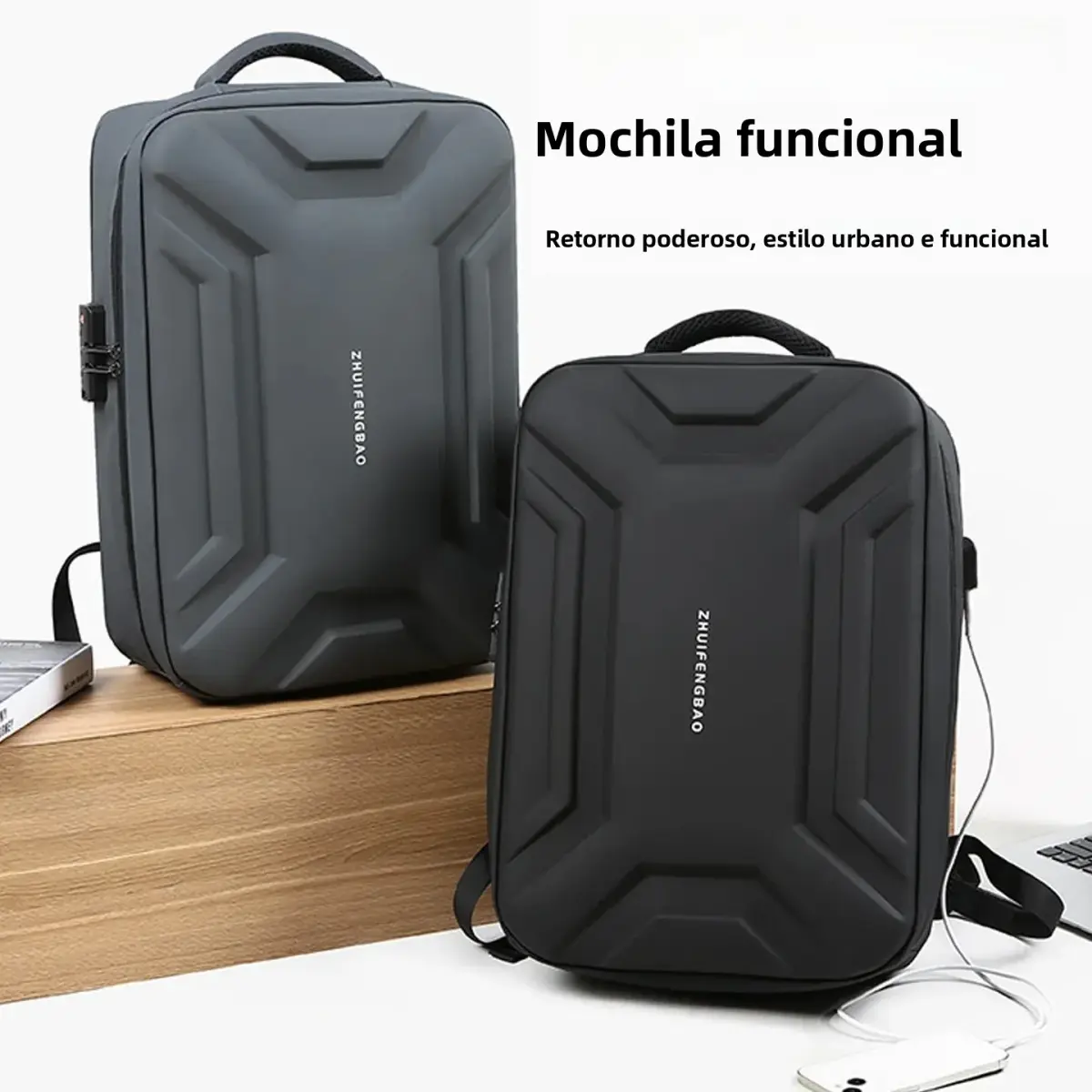 Mochila Masculina Moderna Antifurto para Notebook, Ideal para Viagens, Ensino Médio e Universitário