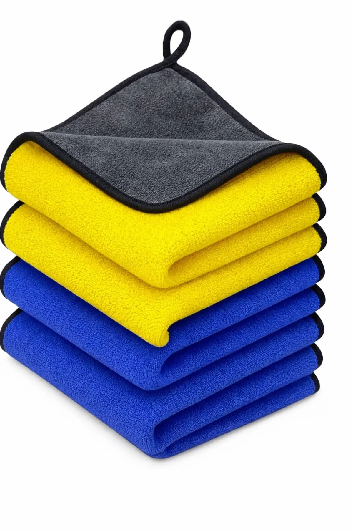 Kit 4 Flanelas de Microfibra Automotiva 30×40 cm – Dupla Face Alta Absorção Não Risca – Cores Sortidas