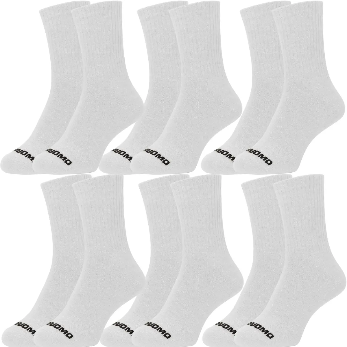 Kit 6 Pares Meia Masculino Cano Alto Longo Corrida Academia Algodão Premium Duomo - 1