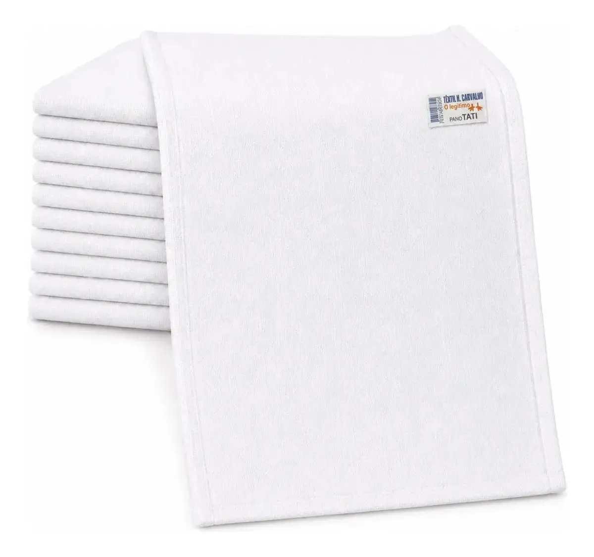 Kit 5 Panos de Prato Algodão Branco Pé de Galinha 66x41cm Têxtil H. Carvalho