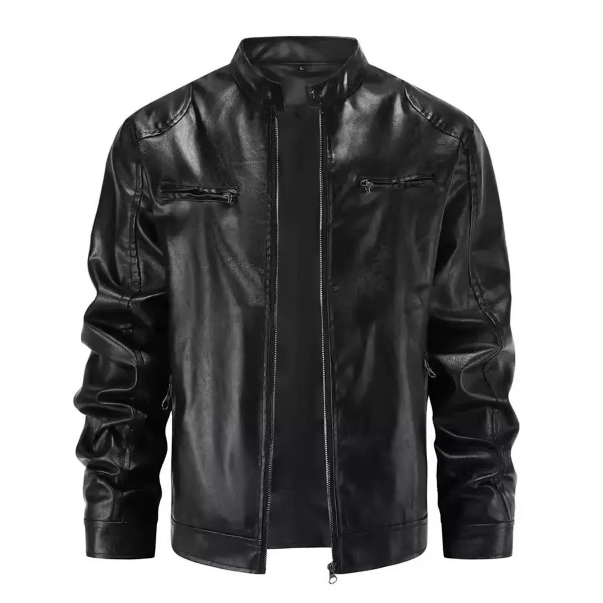 EKROTOK Jaqueta Masculina de Couro Sintético, Casaco de Inverno, Casaco Leve de Couro Sintético Bomber para Motociclistas.