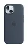 Capa de Silicone MagSafe iPhone 15 Azul-tempestade - 1
