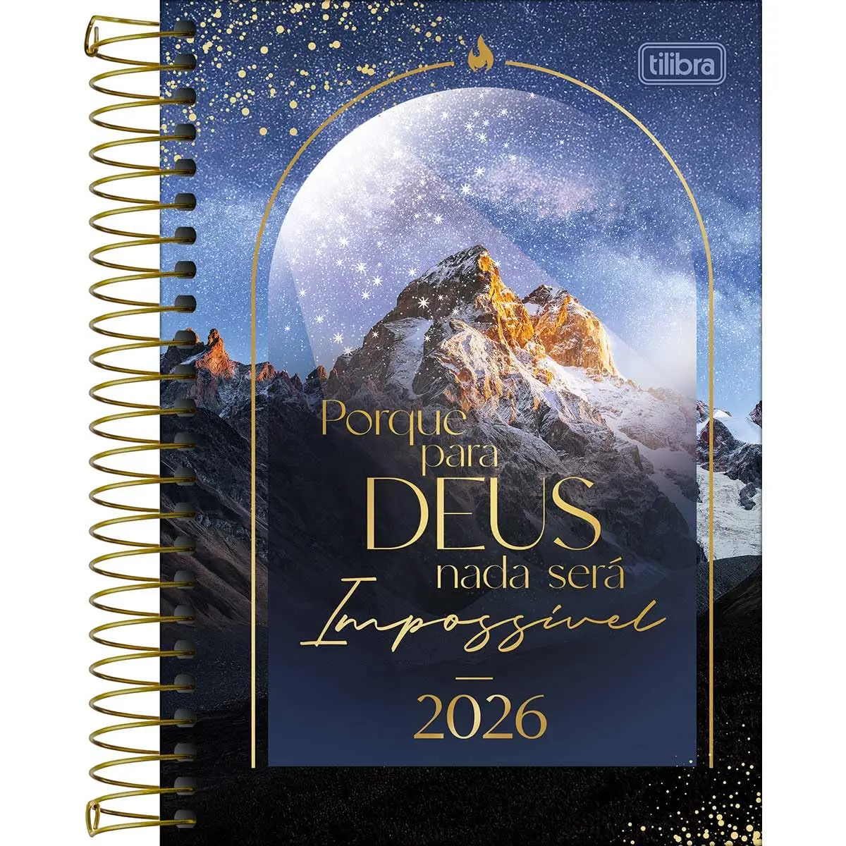 Tilibra - Agenda Espiral Diária 14,0 x 20,0 cm Louvor 2026 - Para Deus Nada Será Impossível - 1