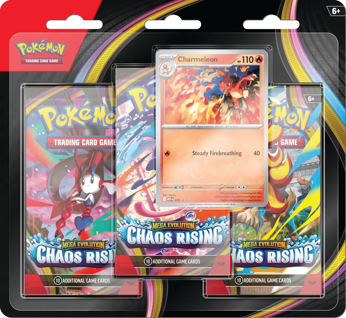 Pokémon TCG: Mega Evolution—Chaos Rising Three-Booster Blister - 1