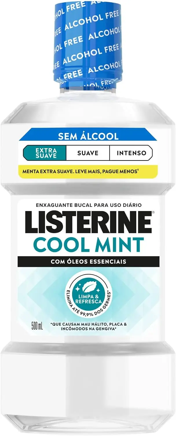 Enxaguante Bucal Listerine Cool Mint Extra Suave, Sem Álcool, 500ml - 1